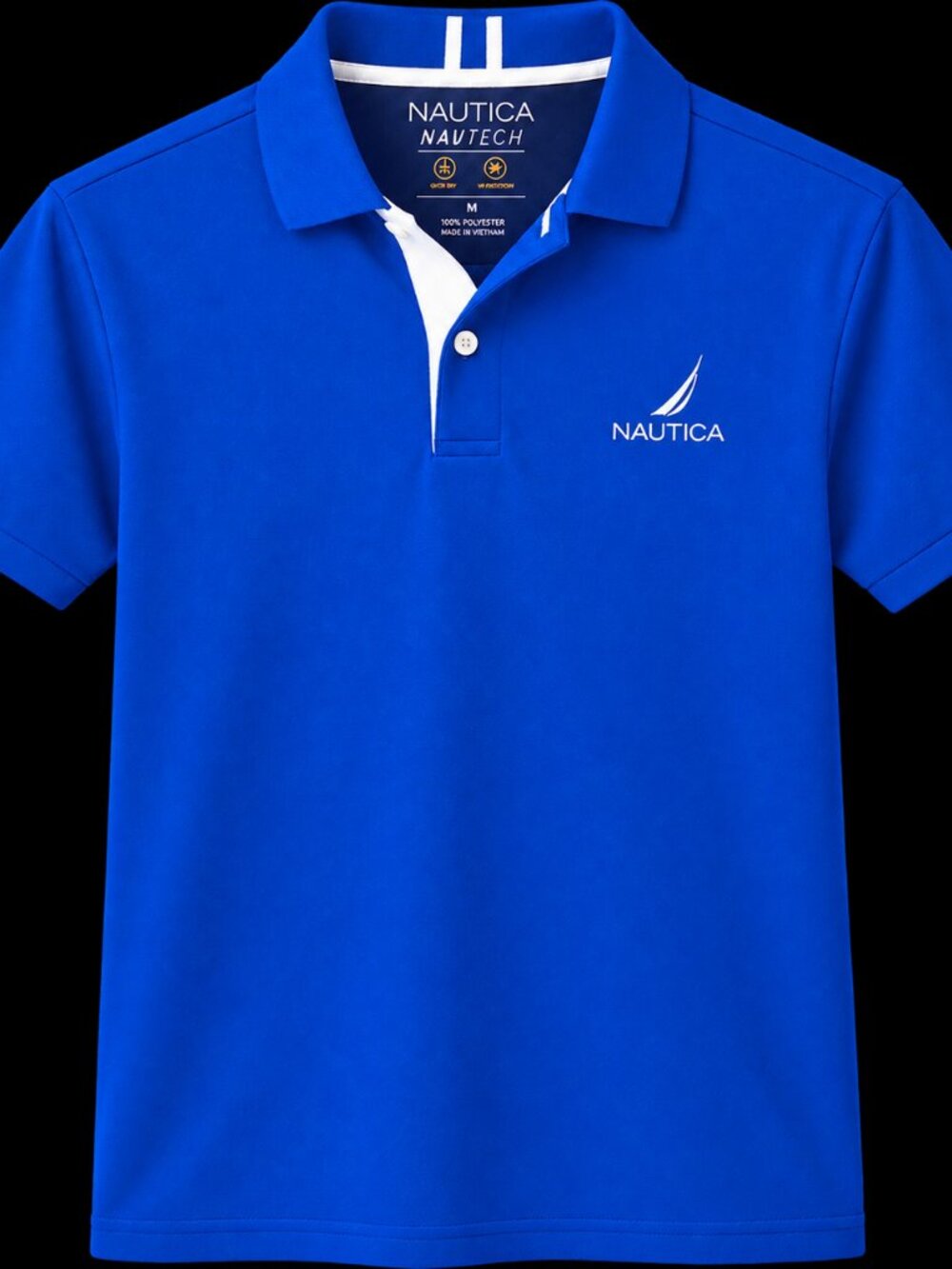 Nautica Navtech Men’s Medium Blue Performance Polo Shirt